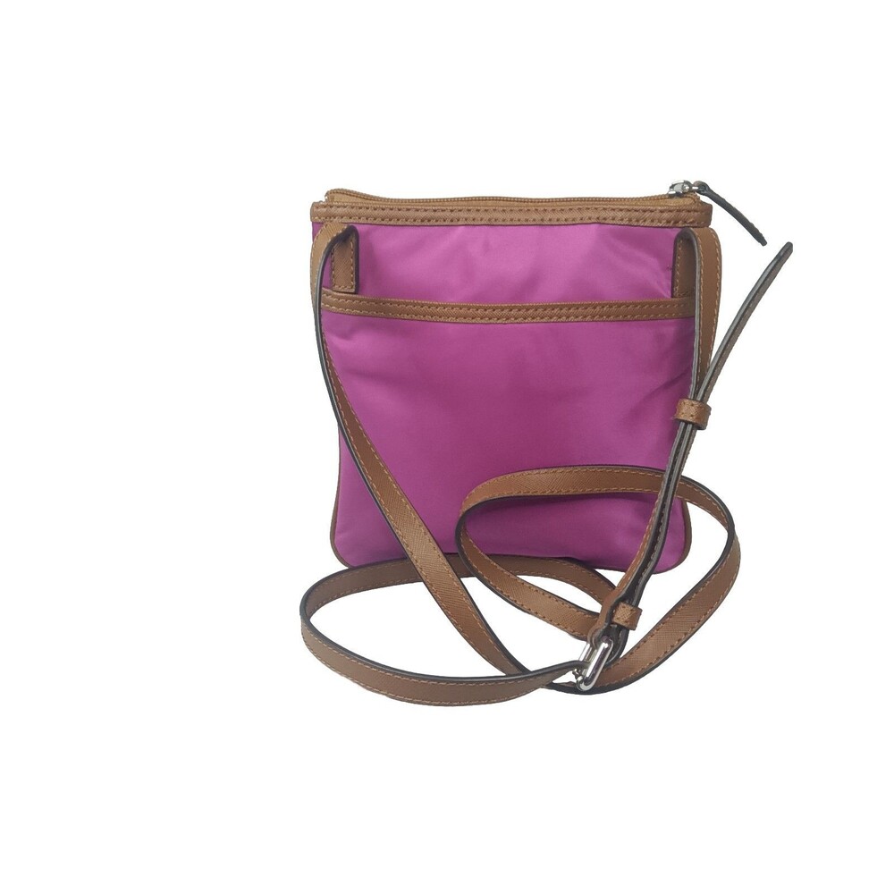 Michael Kors Kempton Bag Zip Pocket Nylon Crossbody Bag Fuchsia Pink SMALL - Picture 2 of 10
